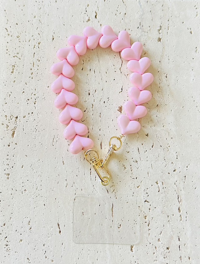 Hartje Telefoonkoort licht roze 