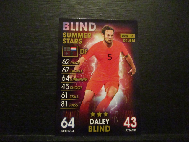 Daley Blind - Summer Stars Match Attax 101 Original Trading Card