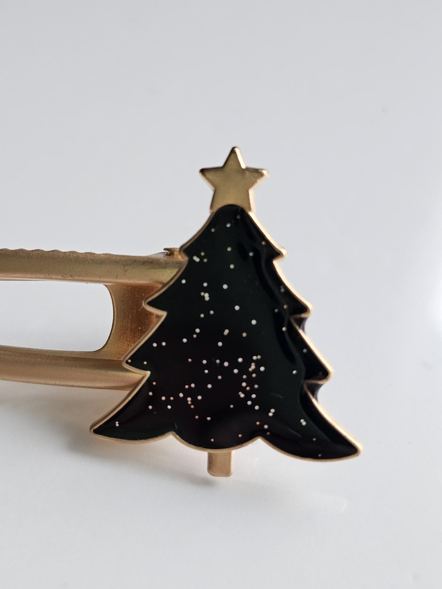 BARRETTE COEUR NOIR PAILLETTE 