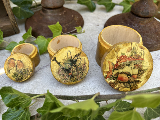 SAISONS - Trio de boîtes gigognes en bois 