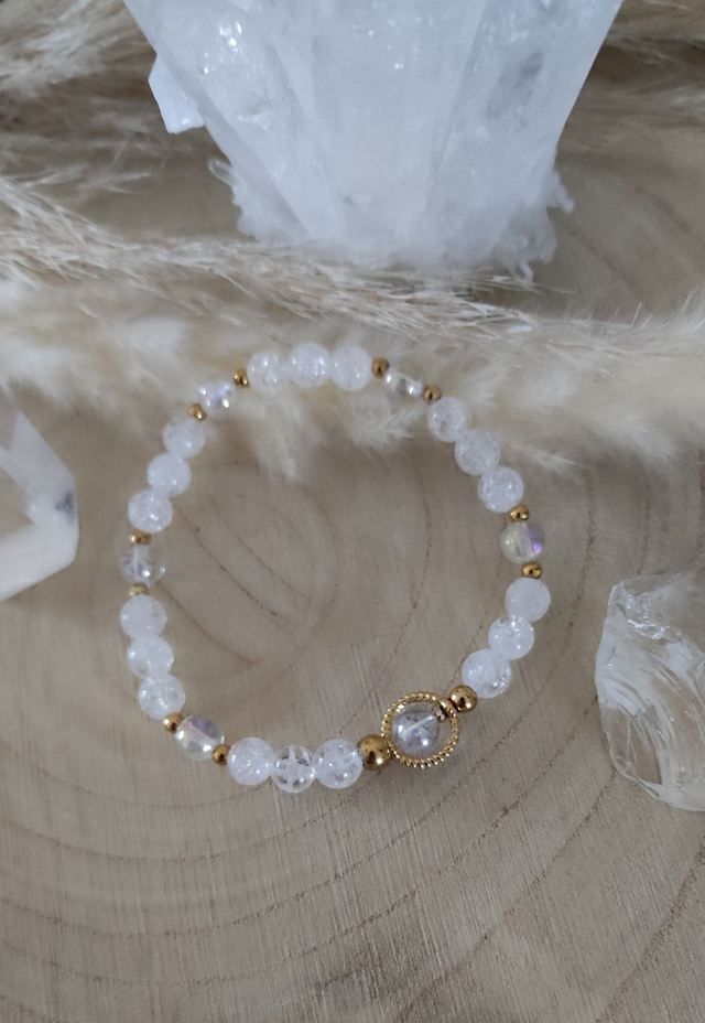 Bracelet "Nouveau départ" Cristal de roche craquelé