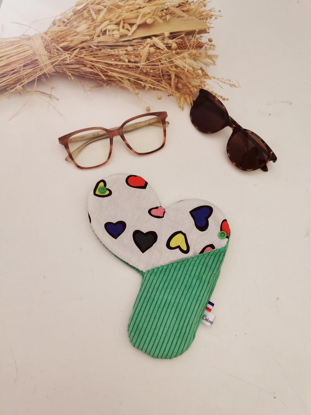 Étui à lunettes ROMÉO velour vert menthe 