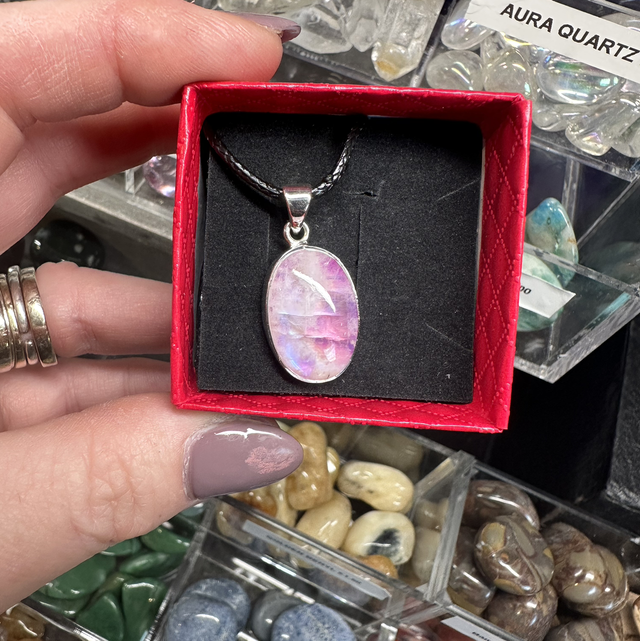 Pink Moonstone Oval Pendant