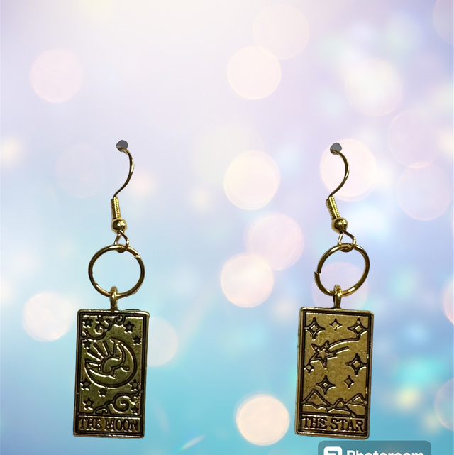 Moon and Star Mismatched Gold Earrings