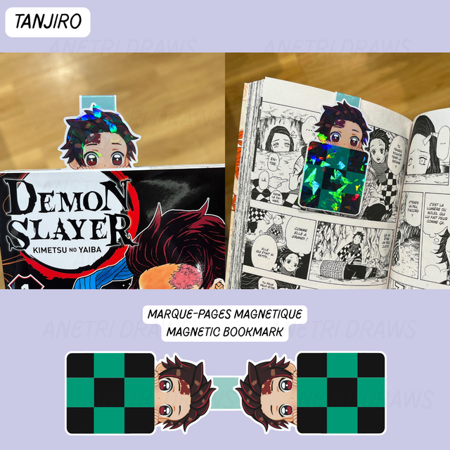 Marque-pages magnétique holographique Demon slayer | Tanjiro