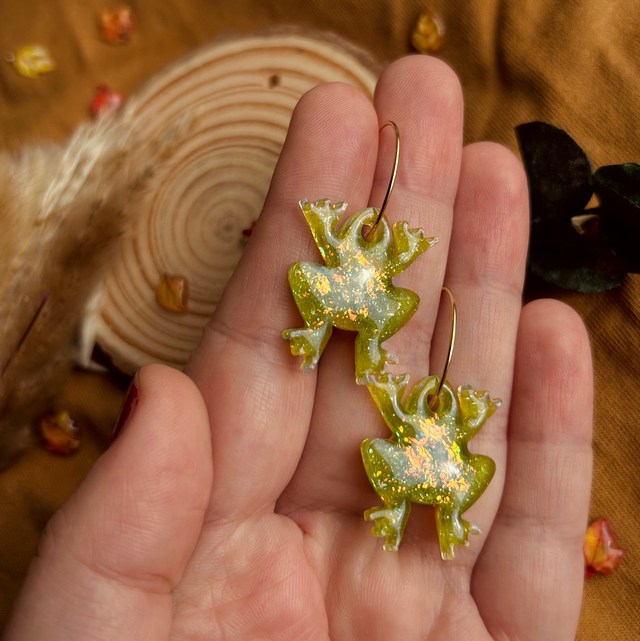 Frog Hoop Earrings - Gold Plated