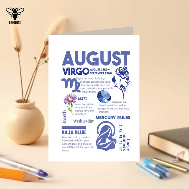 Virgo Zodiac Birthday Card