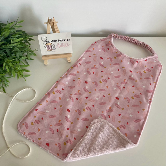 Bavoir élastique | Demi cercle rose