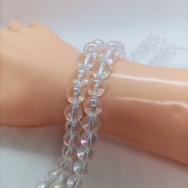 Cristal de Roche / Fil de Perles en 8 mm / Boules en Pierres Naturelles Rondes et Polies