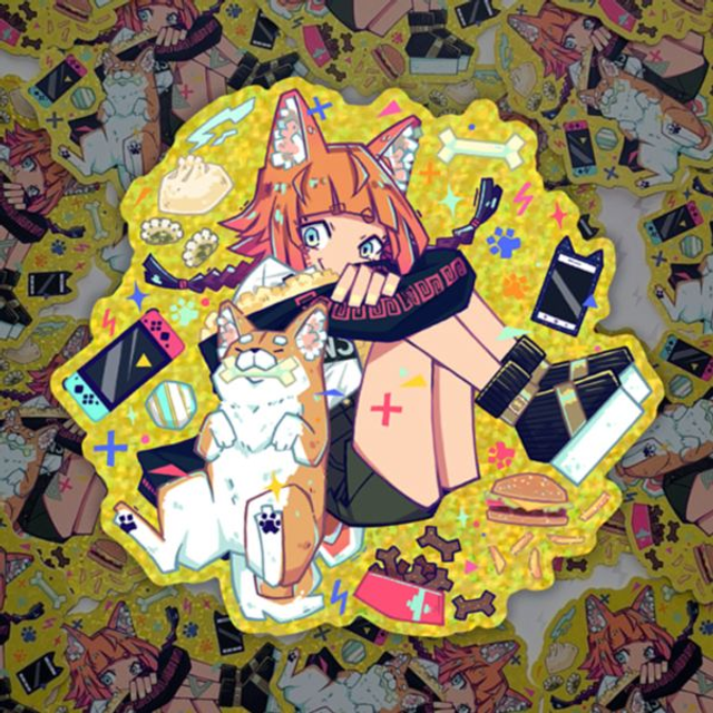 Ming Song & Boo Glitter Holo Sticker