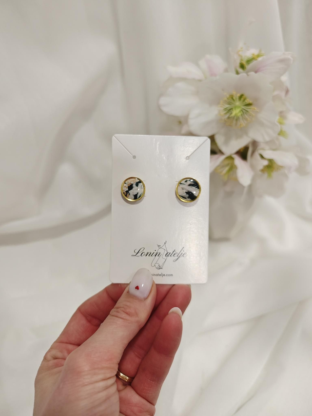 Green Marble kolekcija - mali krogu s pozlačenim krogom 