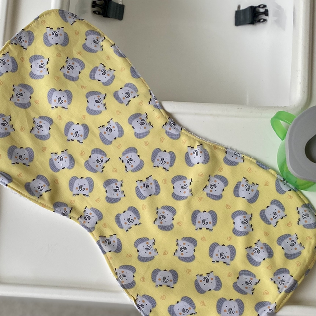 Baby Burp Cloth - Yellow Elephants