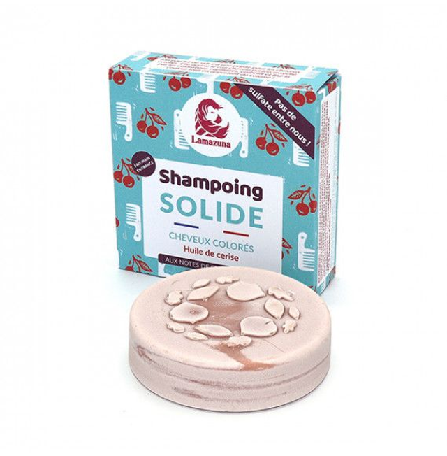 Lamazuna - Shampoing solide - Cheveux colorés - Huile de Cerise