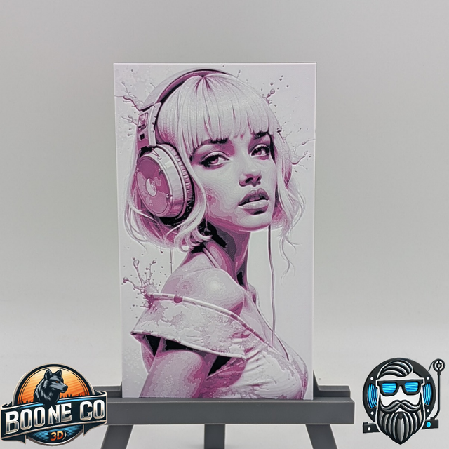 Tableau décoratif 3D Hueforge – Illustration artistique moderne – Impression 3D PLA 114 x 200 mm