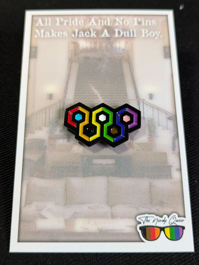 The Shining Overlook Hotel Inspired Progress Pride Soft Enamel Pin Badge
