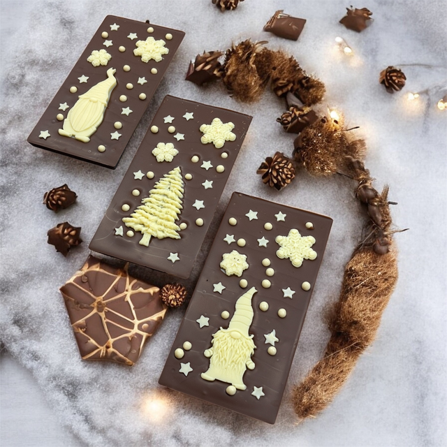 Milk chocolate bar with gnome/tree