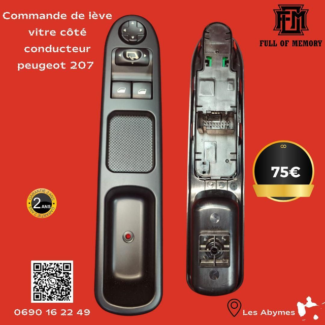 Interrupteur Peugeot 207 2 vitres+ miroirs électriques 