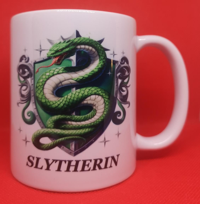 Custom Unofficial Printed Harry Potter Slytherin Crest 11oz Boxed Mug. 