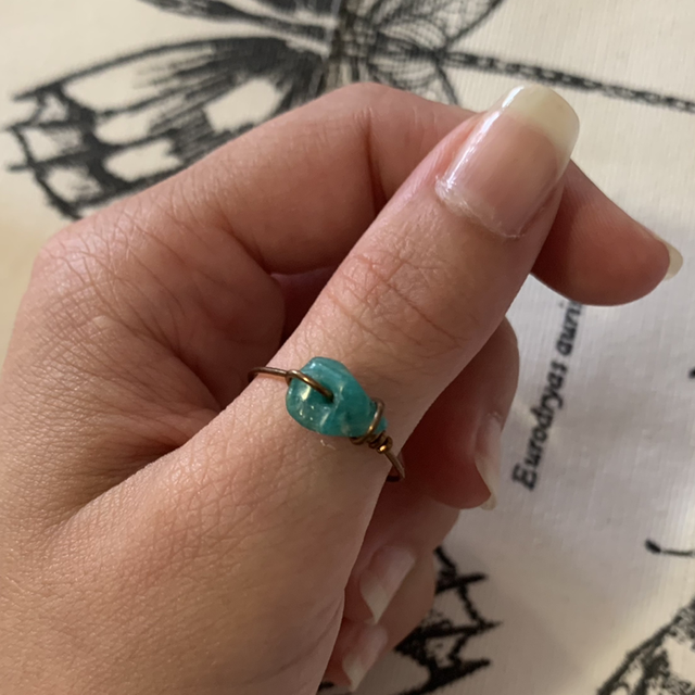 Bague Cuivre et Amazonite T57