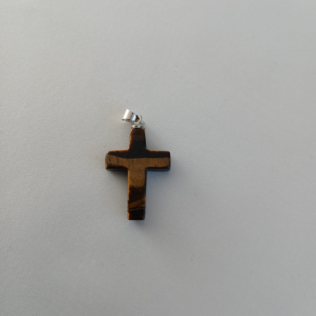 Heren hanger "Kruis" Tijgeroog (3.042)