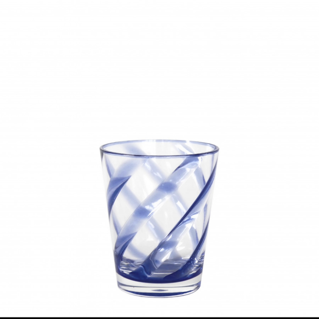 Bicchiere metacrilato spirale blu trasp.