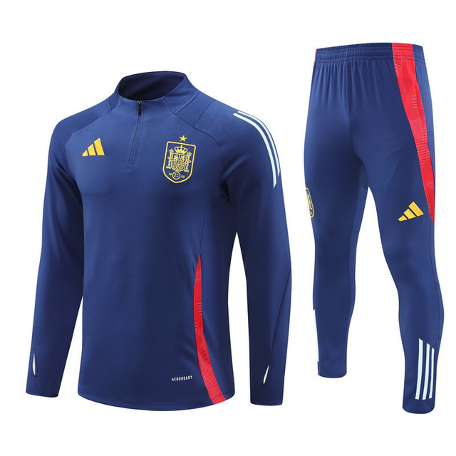 Conjunto azul oscuro, pantalón de chandal azul oscuro y sudadera, selección española, 2024