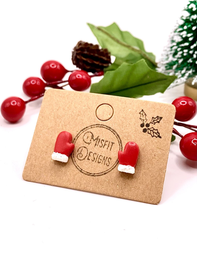Mitten stud earrings
