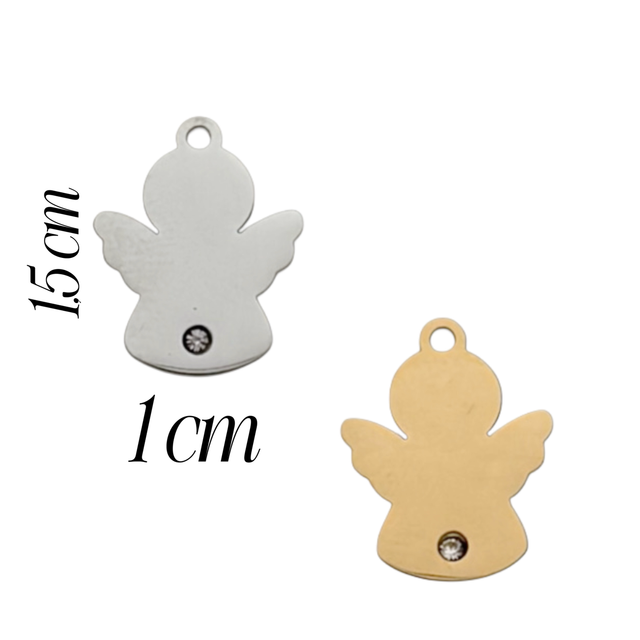 Charm angioletto lucido con strass 