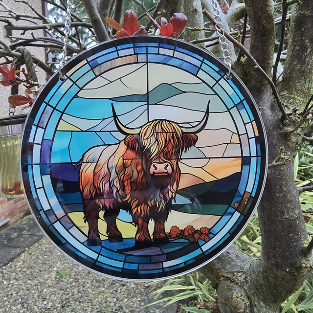 Highland cow wall window door decor