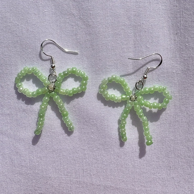 Mint Bow Earrings