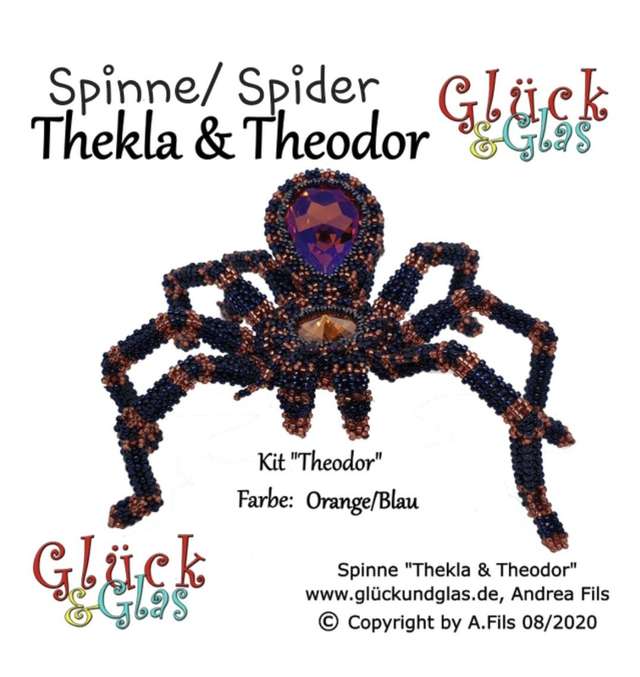  "Spinne Thekla & Theodor", Theodor Orange-Blau