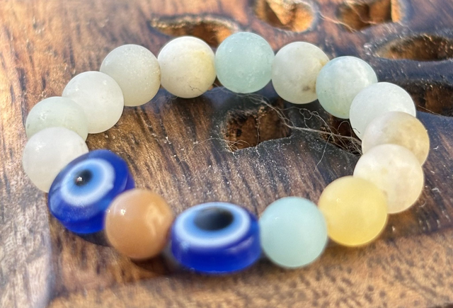 Bague - L/XL - Amazonite et Rhodonite