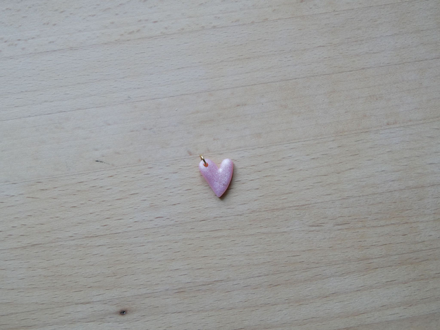 Charm cœur rose brillant