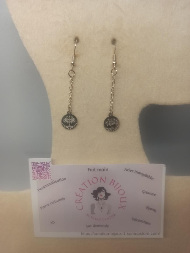 Boucle d'oreille arbre de vie 