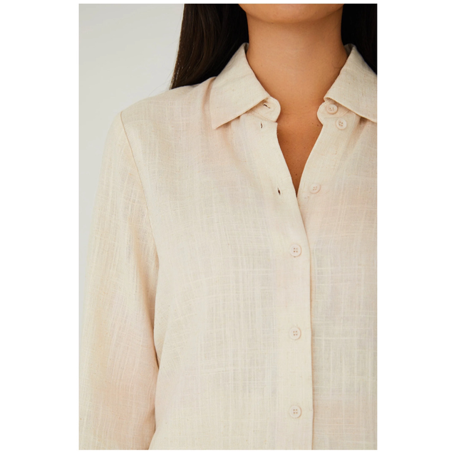 Linen Blend Blouse Sand 