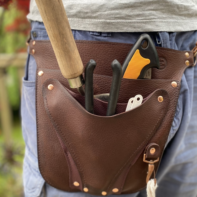 Gardening tool belt soft buttery leather