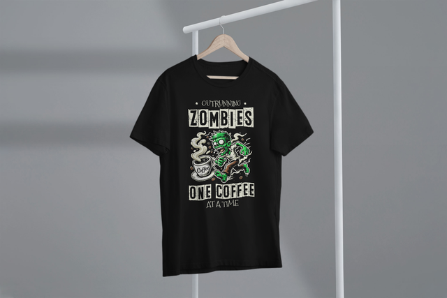 Outrunning Zombies One Coffee At A Time, Zombie, Humor. Outrunning Zombies One Coffee To A Time, Zombie, Humor