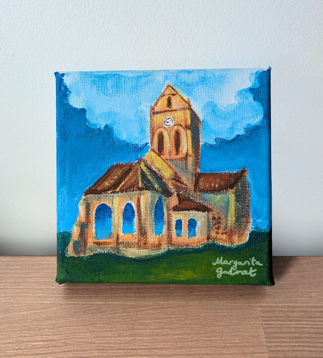 Eglise d'Auvers sur Oise 12 x 12 cm