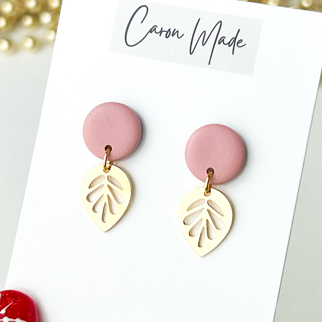 Blush pink with golden leaf 