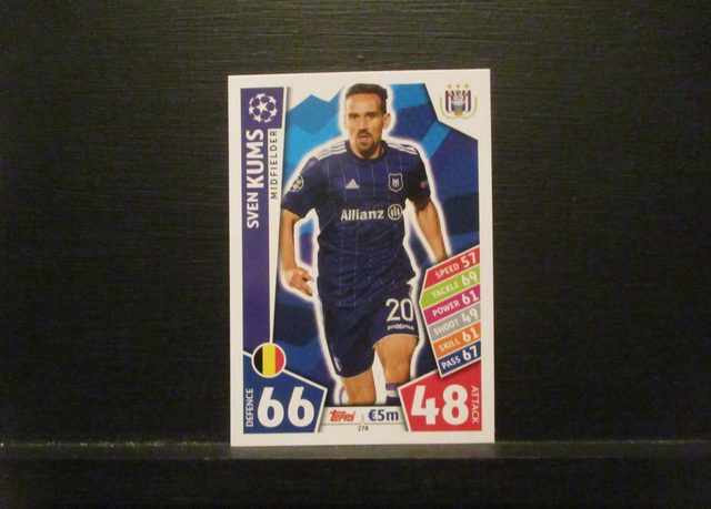 Sven Kums - UEFA Champions League Match Attax 2017/18 Original Trading Card #278
