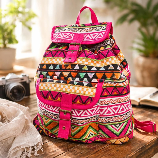 "Pinky" - Sac à dos jacquard - BH-011