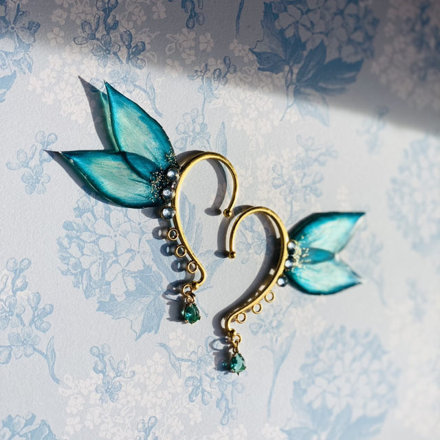 Earcuff bleu aqualine 