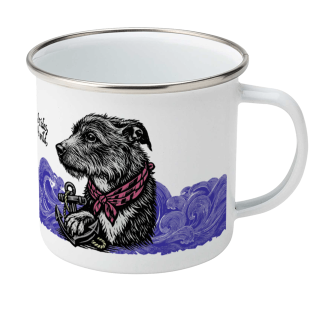 Knitted for the Winds and Tides.  Tin Mug