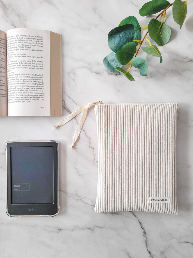 Pochette à livre Mila velours écru
