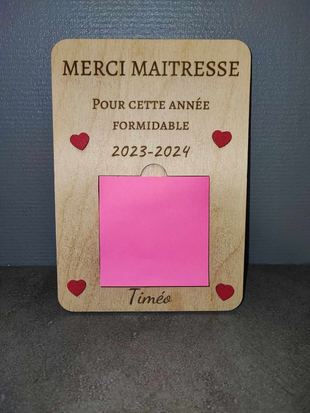 Pancarte bloc-notes Maitresse/Maitre/Atsem