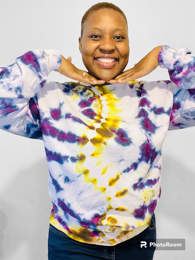  Purple-yellow Tiedye sweatshirt|XL