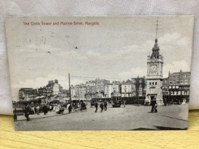 Margate, The Clock Tower and Marine Drive, Kent, Posted 1912 Marine Series postcard. Our Ref no. R207 £2.25