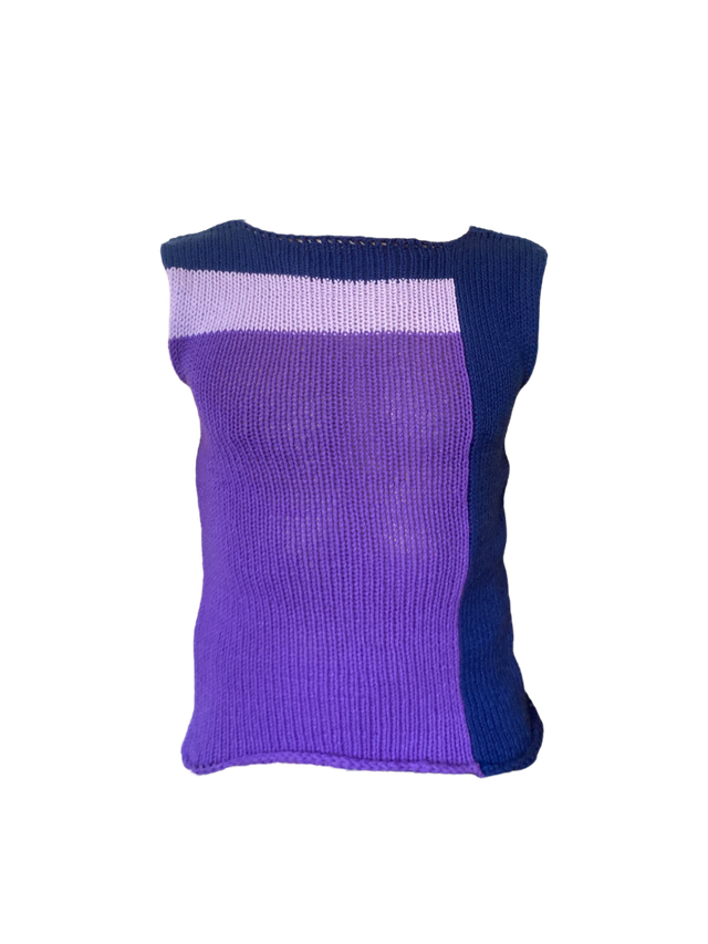 Top long violet bleu marine 
