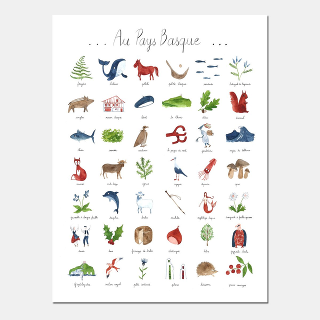 Affiche "Au Pays Basque" - en français et en euskara