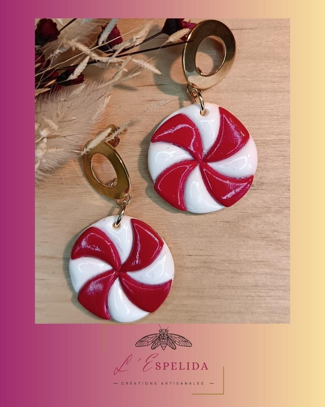 Sucettes de Noël blanches et rouges